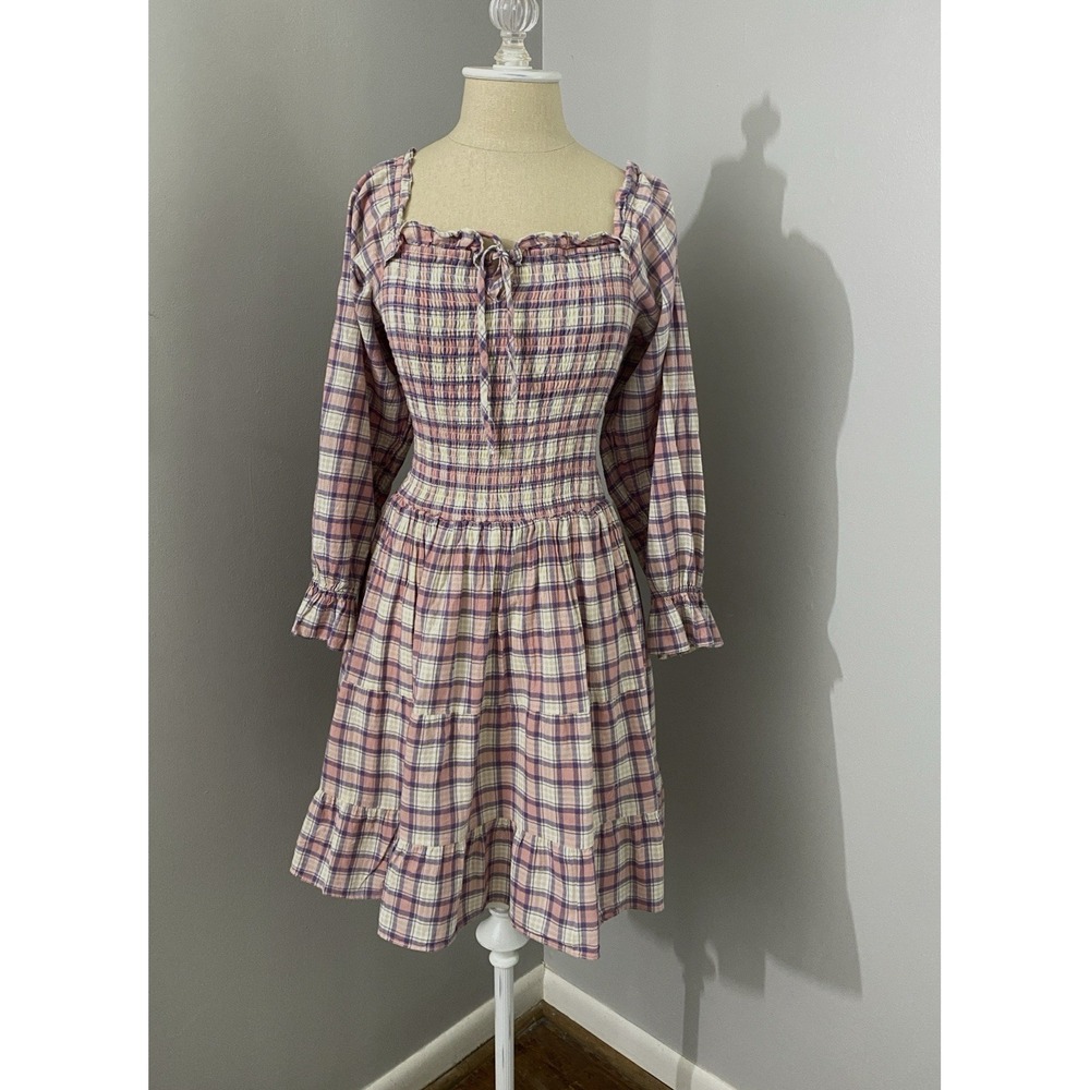 Teen Girls Dress Size 16 Smocked Bodice Modest Cottagecore Cowgirl Tiered Skirt